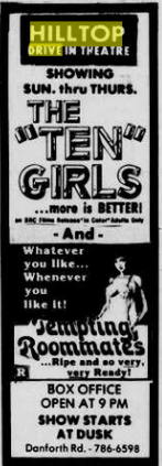 Hilltop Drive-In Theatre - 1981 Ad (newer photo)